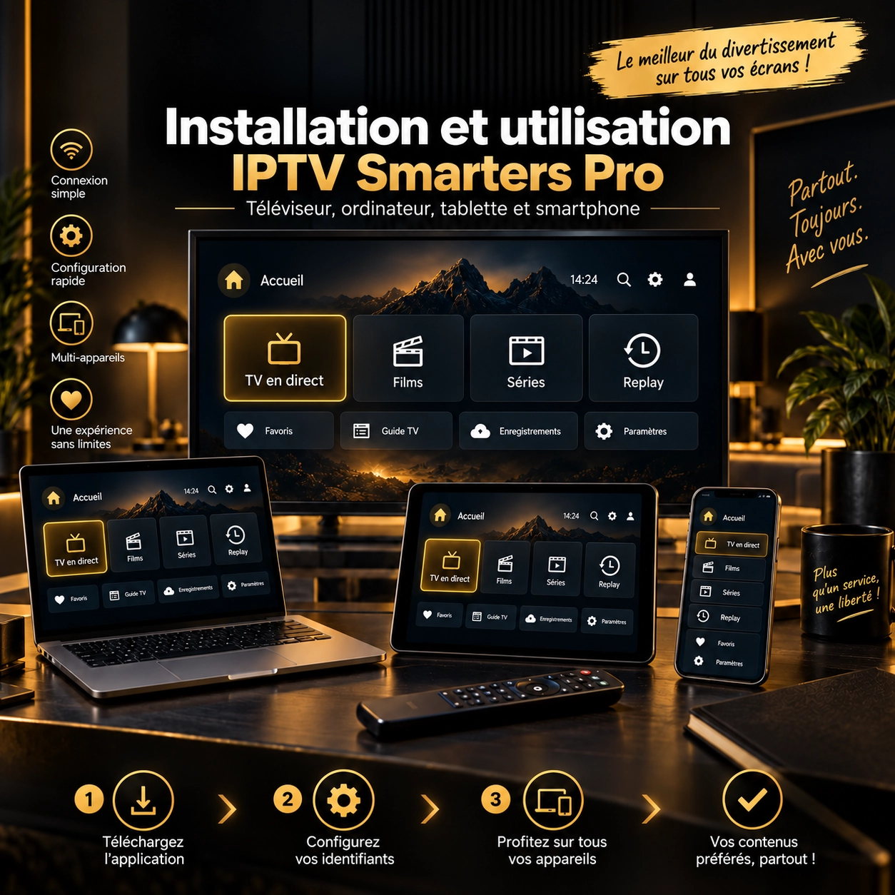 Installation et utilisation d’un lecteur IPTV sur plusieurs appareils